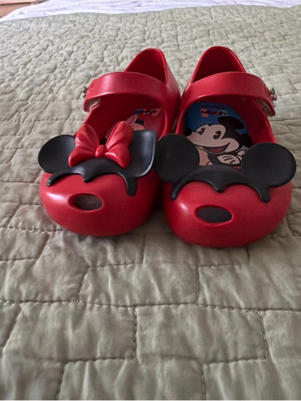 Mini Melissa Ultragirl Disney Red Minnie and Mickey Mouse Shoes Toddler Size 8